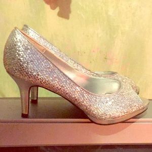 Silver sparkly heels!
